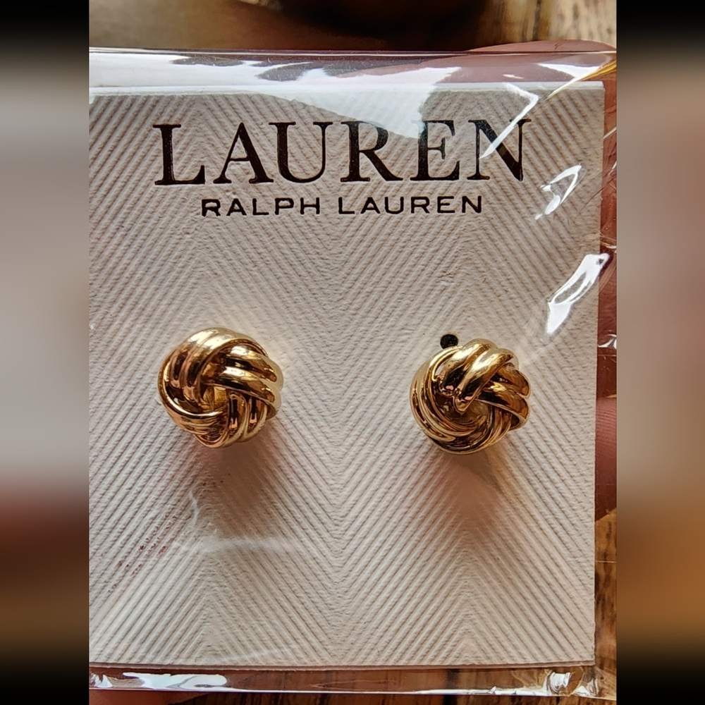 Ralph Lauren Twist Knot Stud Earrings New In Package - Picture 2 of 4